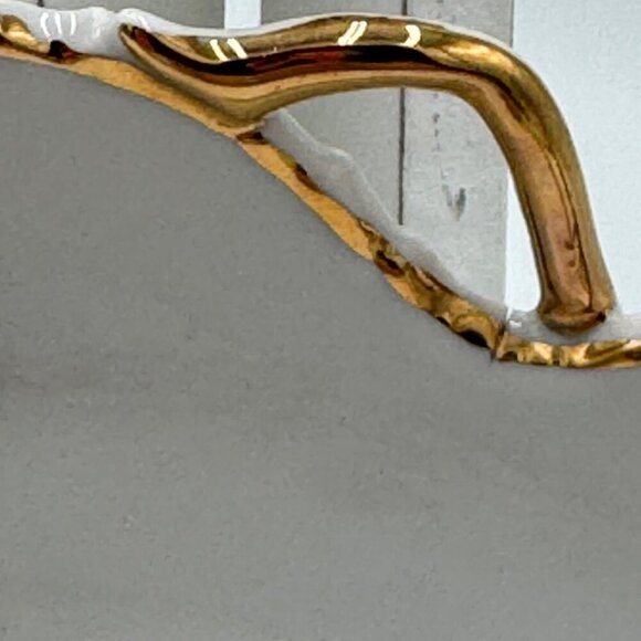 Gold Gilt ANDREA Lotus Flower Trinket, Candy, Nut Dish. Butterfly, Scarab Beetle - Picture 5 of 11